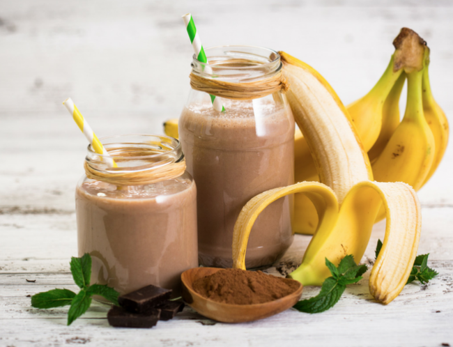 Ricetta del buonumore per smoothie cioccolato e banana