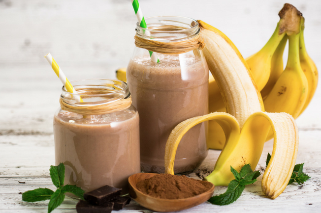 Ricetta del buonumore per smoothie cioccolato e banana